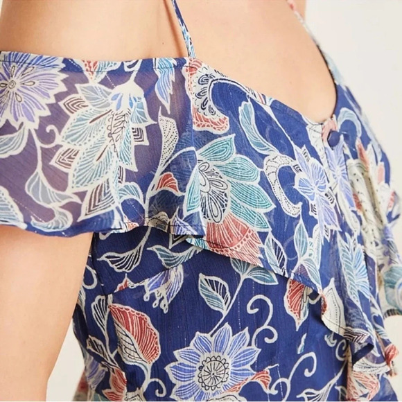 Maeve Mariposa Open-Shoulder Ruffled Top Size 6 - Picture 3 of 15